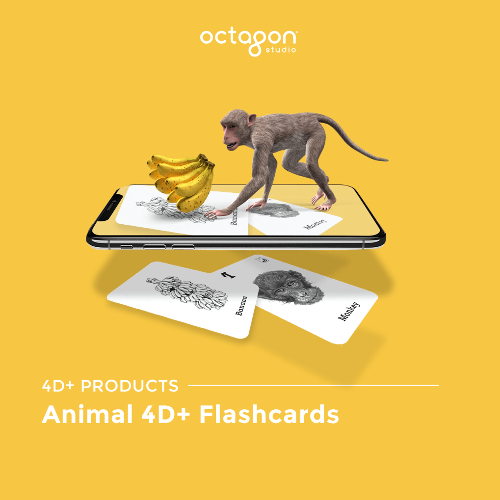 Animal flash cards with augmented reality (AR) feature