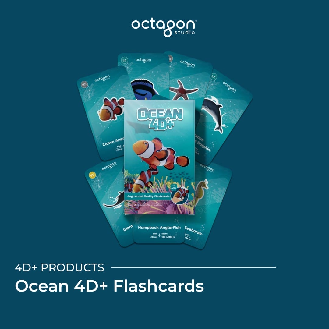 Ocean flash cards with augmented reality (AR) feature