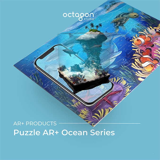 Ocean puzzle with augmented reality (AR) feature