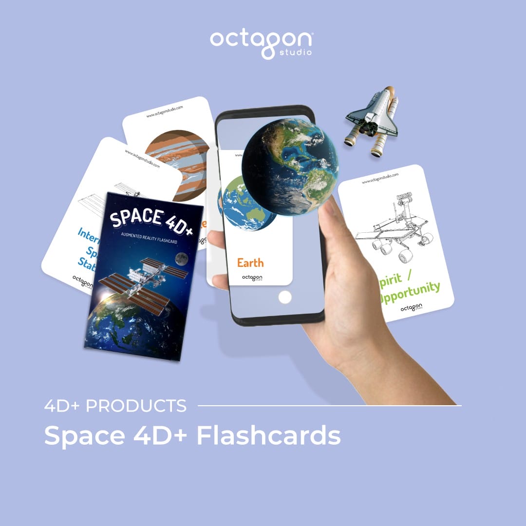 Space flash cards with augmented reality (AR) feature