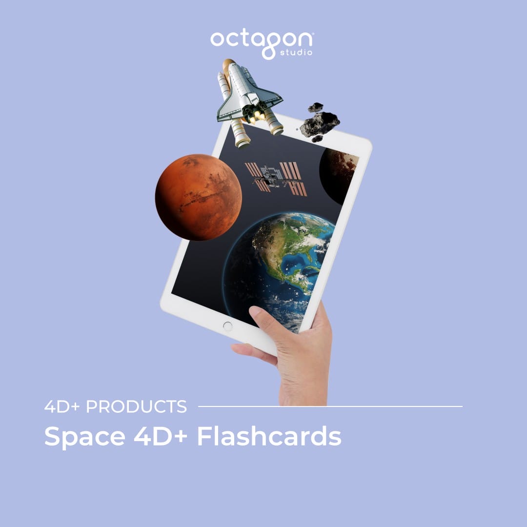 Space flash cards with augmented reality (AR) feature