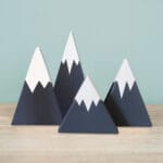 Snowy mountains made of wood