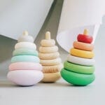 wooden wobble stacker toy for toddlers