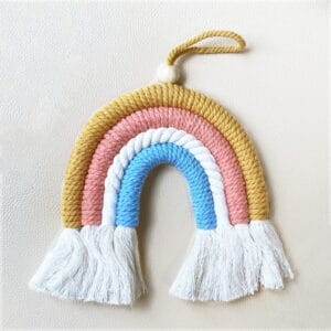 Decorative macrame rainbow