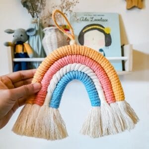 Decorative macrame rainbow