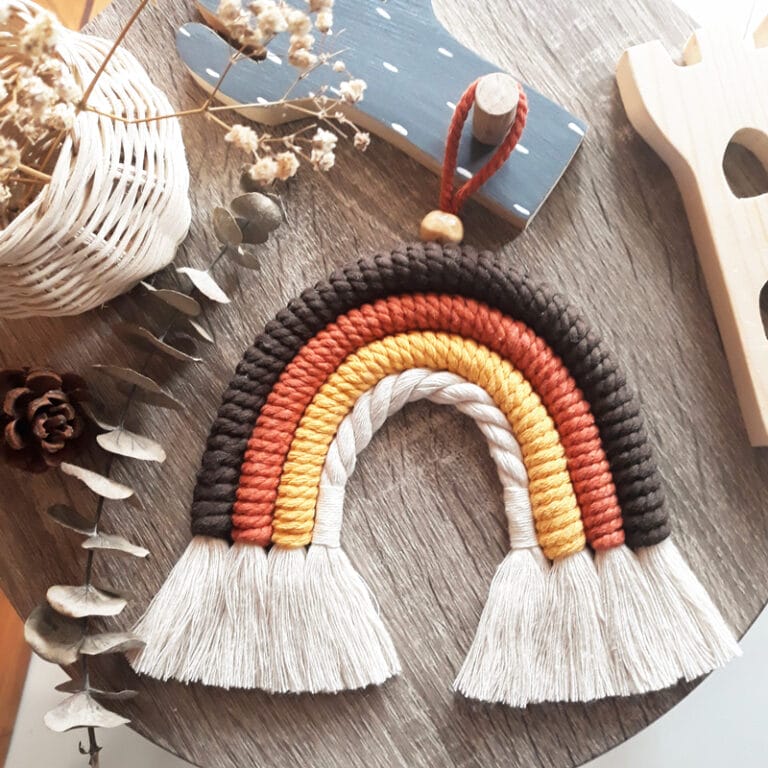 Earth-tone macrame rainbow