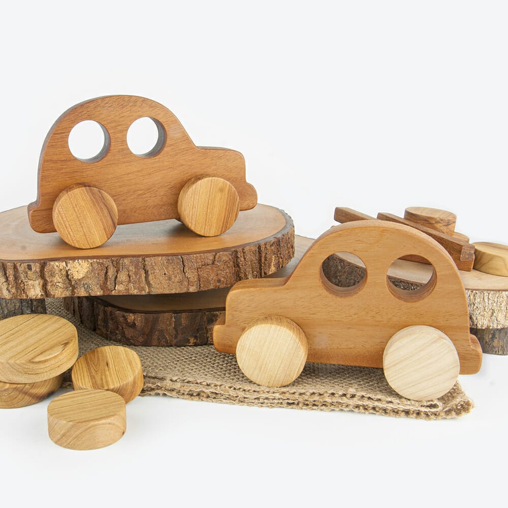 Handmade wooden cars
